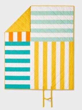 Sun Squad -  Picnic Blanket Lightweight Yellow Broken Yellow Blue